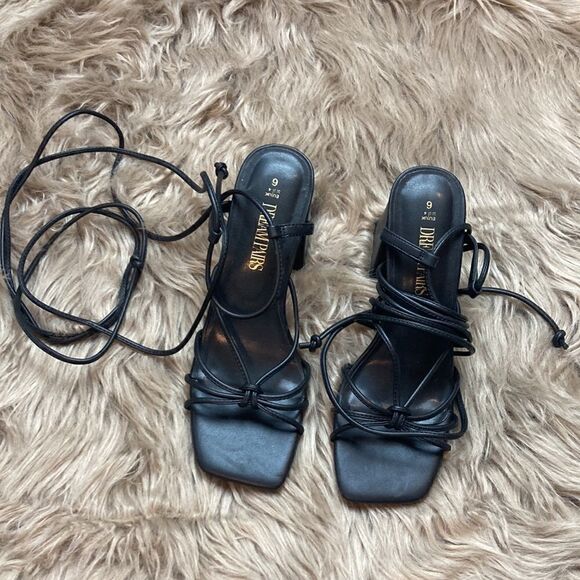 DREAM PAIRS Lace Up Wrap Strappy Block High Heel Square Open Toe Chunky Sandal - Picture 3 of 12